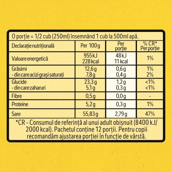 Bază de mâncare Cuburi cu gust de vită 60g
