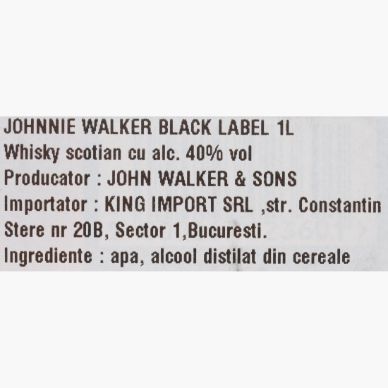 Blended Whisky Black Label 12 YO, 40%, Scotland, 1l