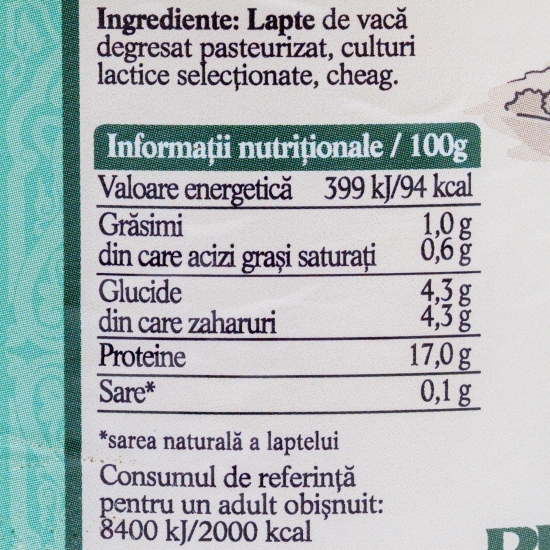 Brânză proaspătă de vaci 1% grăsime 500g