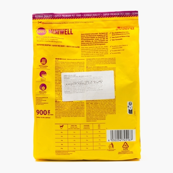 Hrană uscată pentru câini adulți Miniwell 900g