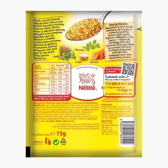 Bază pentru mâncăruri Secretul Gustului cu gust de găină 75g