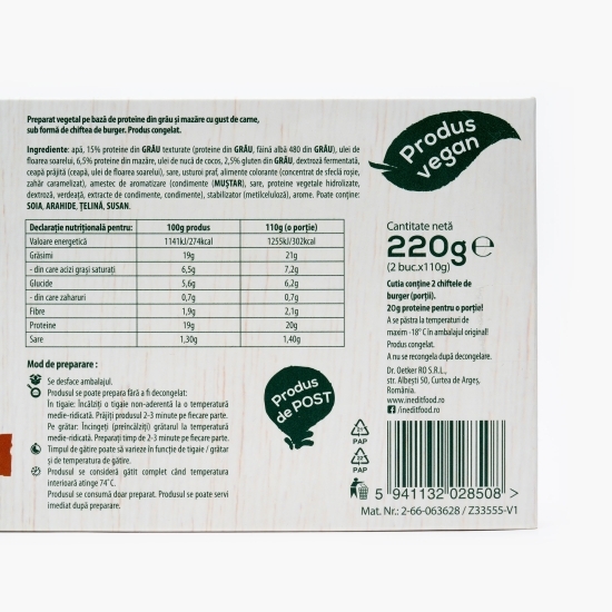 Burger vegetal cu gust de carne 2 buc x 110g