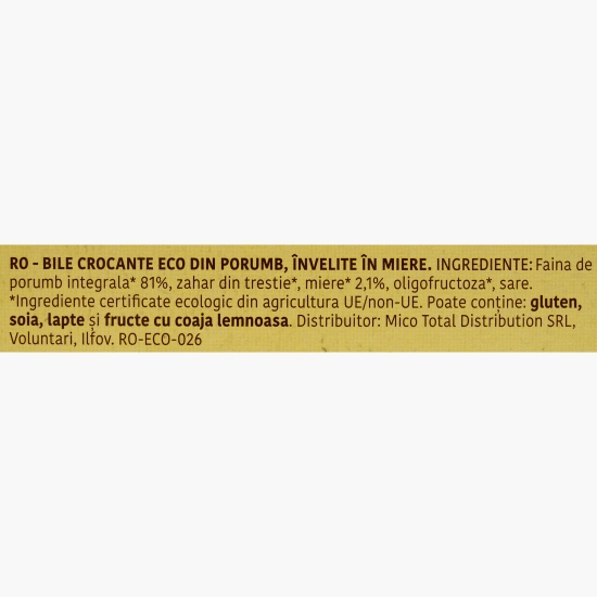 Cereale bile crocante eco din porumb învelite în miere Honey Balls 300g