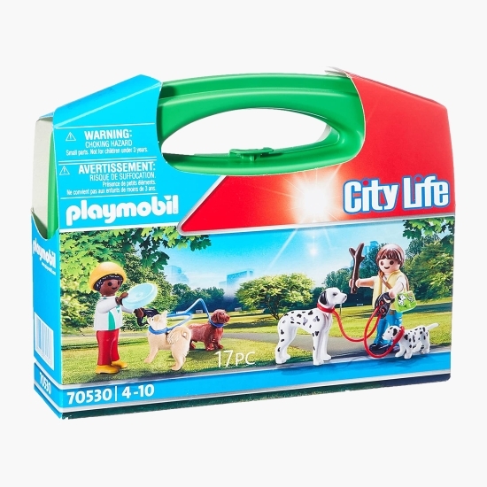 Set portabil figurine - Copii cu cățeluși, 3+ ani