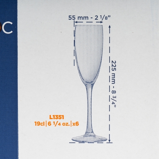 Set pahare șampanie Vina, 6 buc x 190ml