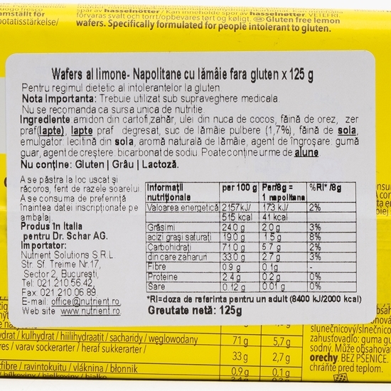 Napolitane cu cremă de lămâie fără gluten 125g