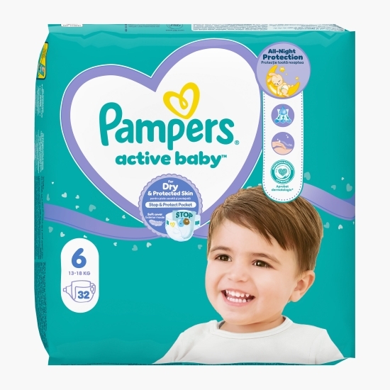 Scutece Active Baby, mărimea 6,13-18kg, 32 buc