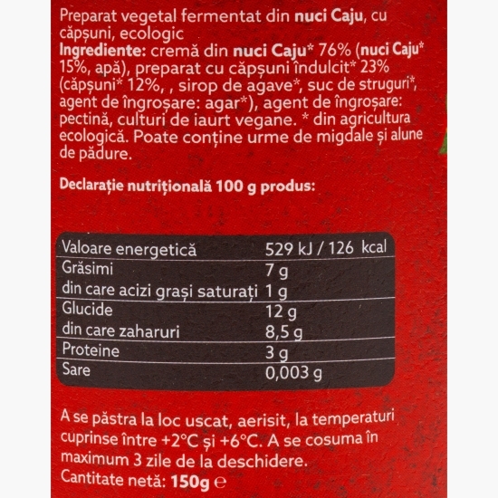 Preparat fermentat Joyurt din caju cu căpșuni eco 150g