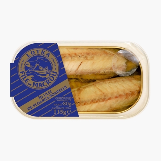 File de macrou în ulei de floarea-soarelui 115g