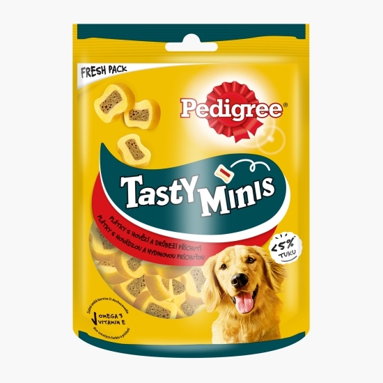 Recompense pentru câini adulți, 155g, Tasty Minis cu vită