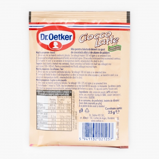 Băutură instant pe bază de ciocolată albă și alune de pădure 25g 
