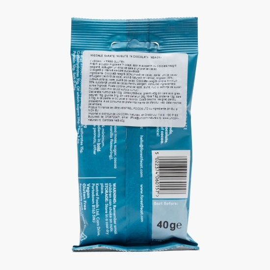 Migdale sărate învelite în ciocolată belgiană neagră 40g