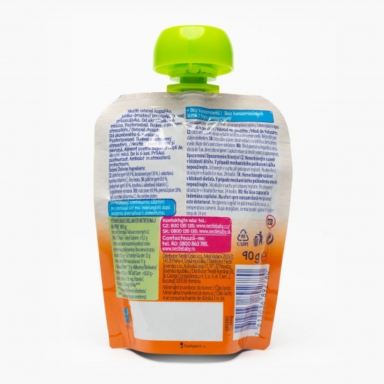 Piure bebeluși măr și piersică, +6 luni, 90g