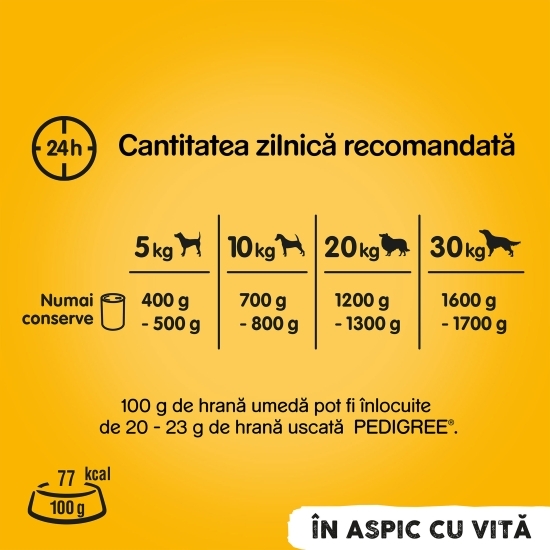 Hrană umedă completă pentru câini adulți, 1200g, cu vită în aspic 