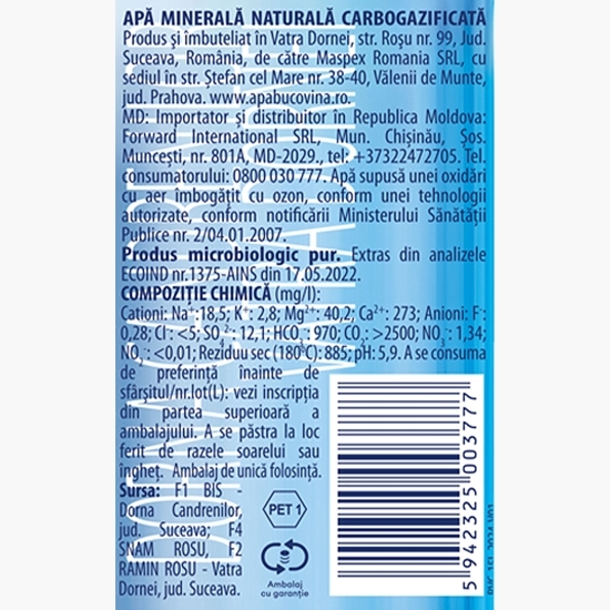Apă minerală carbogazoasă 6 x 1.5l (5+1)