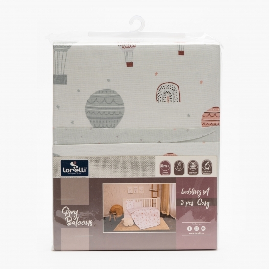 Set lenjerie pat Grey Ballons, 3 piese
