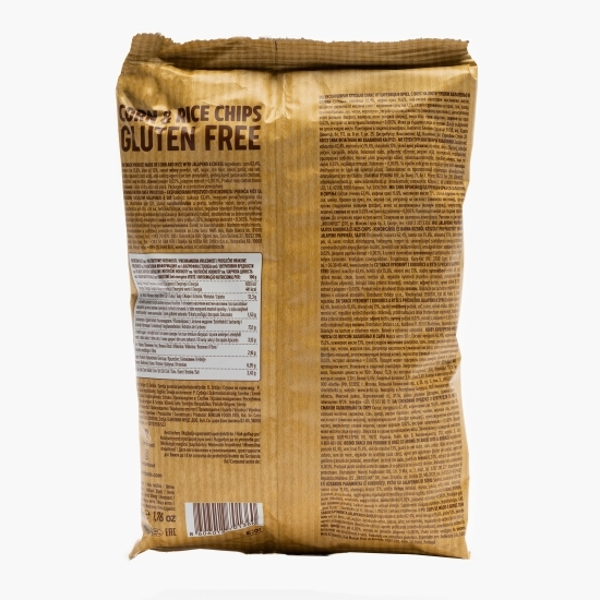 Chipsuri din porumb și orez cu aromă de ardei iute și brânză, fără gluten 50g