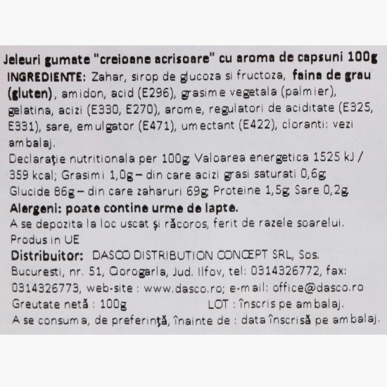 Jeleuri gumate cu aromă de căpșuni 100g