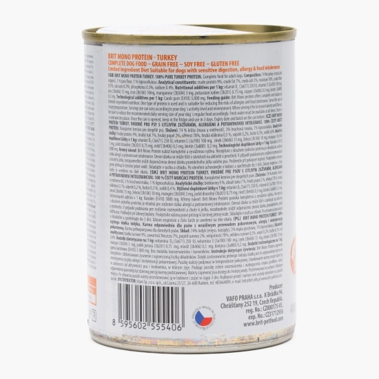 Hrană umedă pentru câini cu digestie sensibilă, cu curcan, 400g