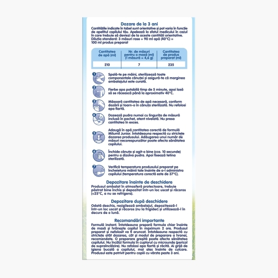 Lapte fortifiat Junior, de la 3 ani, 600g