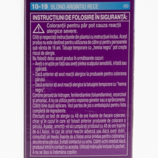 Vopsea de păr permanentă Intensive Color Cream, 10-19 blond argintiu rece, 110ml