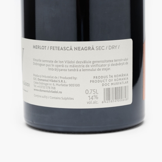 Vin roșu sec Merlot & Fetească Neagră Ion Vlădoi, 14%, 0.75l