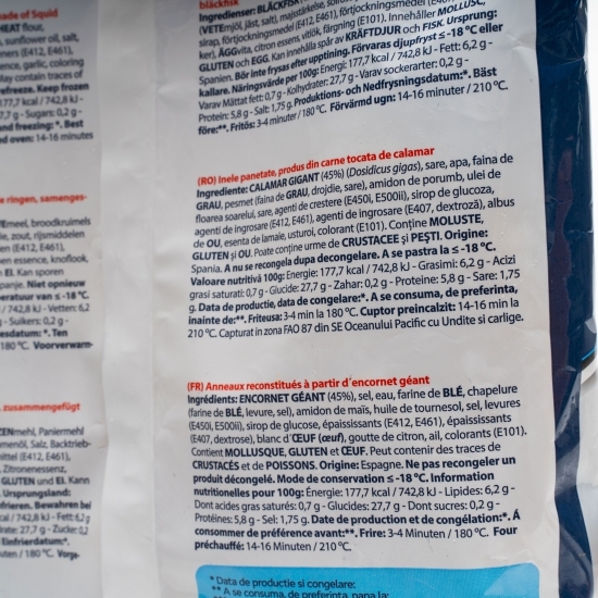 Inele calamar pane 500g