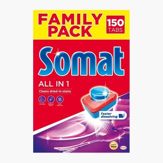 Detergent capsule pentru mașina de spălat vase, All in One, 150 spălări