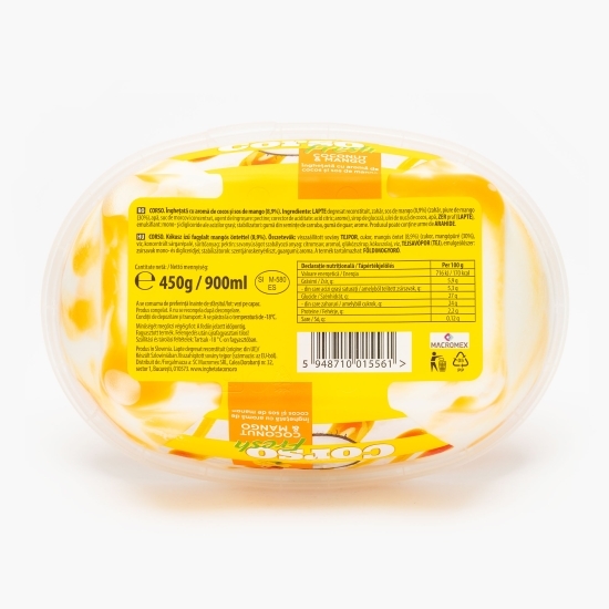 Înghețată cu aromă de cocos și sos de mango 450g