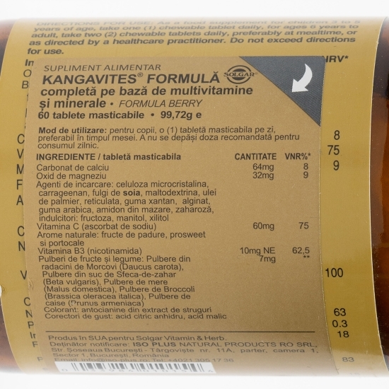 Kangavites Formulă completă pe bază de multivitamine și minerale, 60 tablete