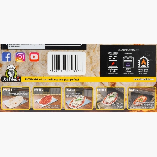 Blat de pizza tip Pinsa Romana 19x29cm, 200g