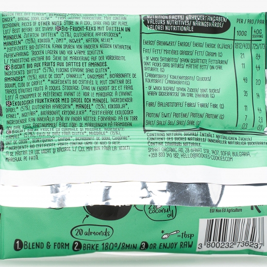 Biscuit eco cu migdale și curmale 40g