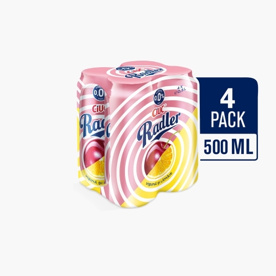 Bere cu gust de vișine și lămâie cu 0% alc. doză 4x0.5l