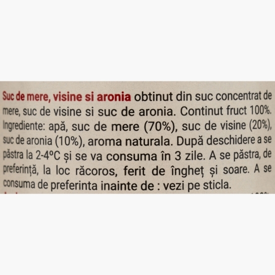 Suc natural de măr, vișine și aronia 0.275l