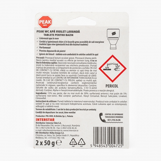 Tablete WC „apă violet” lavandă 2x50g
