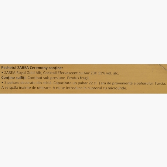 Cocktail efervescent cu aur 23K Royal Gold, 11%, 0.75l + 2 pahare