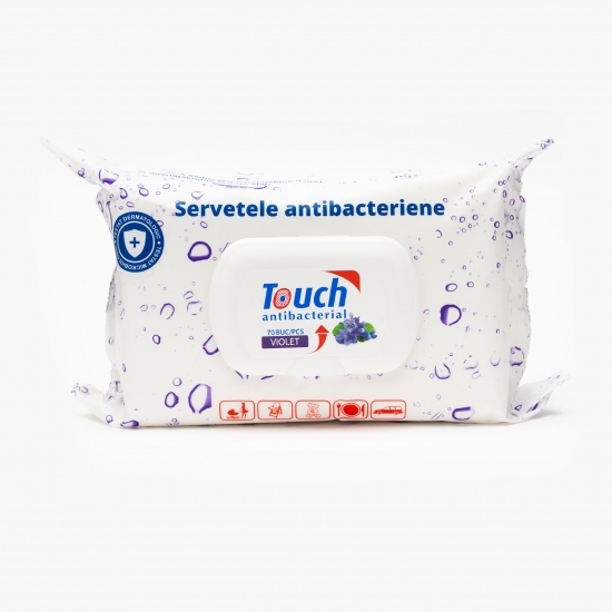 Șervețele umede antibacteriene violet 70 buc