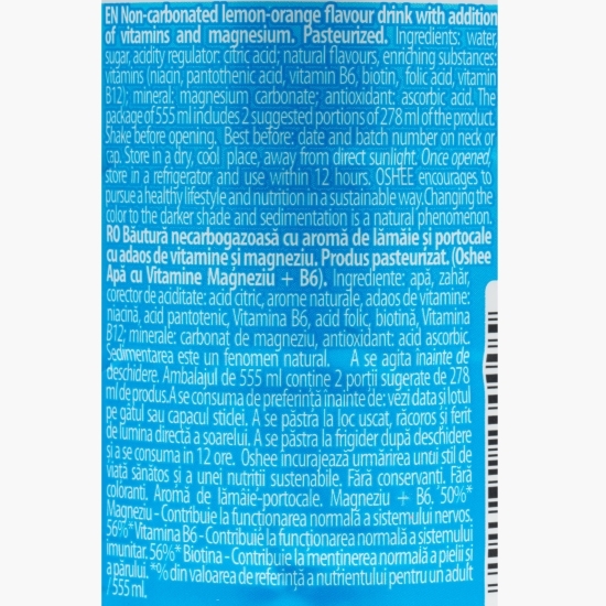 Apă cu vitamine Magnesium + B6 0.555l