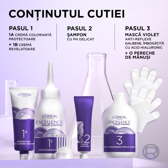 Vopsea de păr permanentă Cool Creme, 8.11 Blond deschis ultra cenușiu 192ml