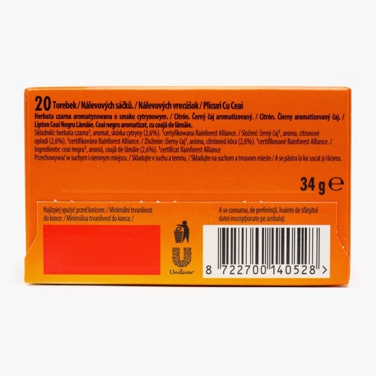 Ceai negru cu aromă de lămâie 20 plicuri piramidale