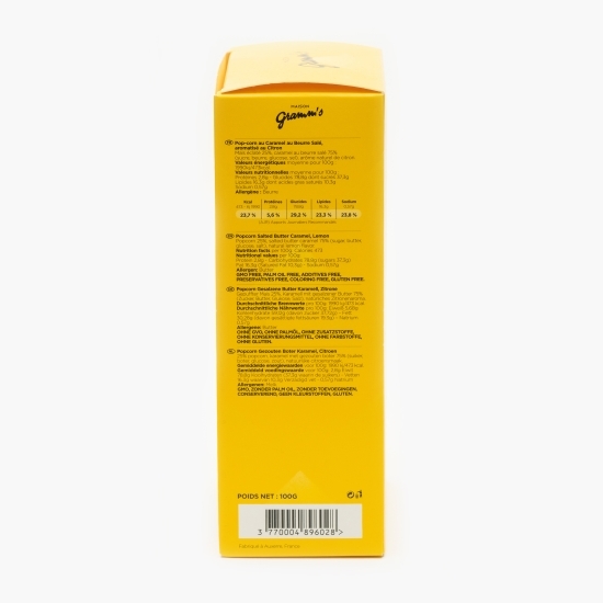 Popcorn caramel cu unt sărat și lămâie 100g