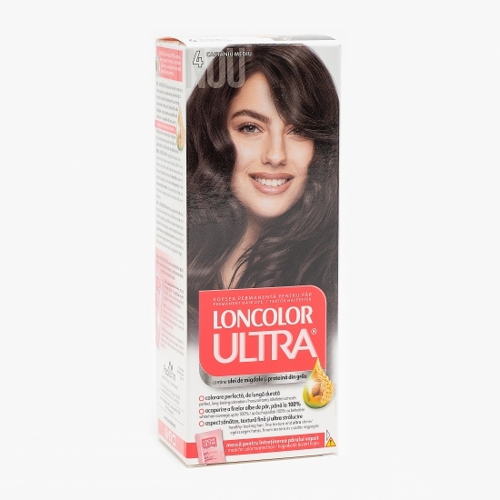 Vopsea permanentă pentru păr Ultra 4 Castaniu mediu 100ml