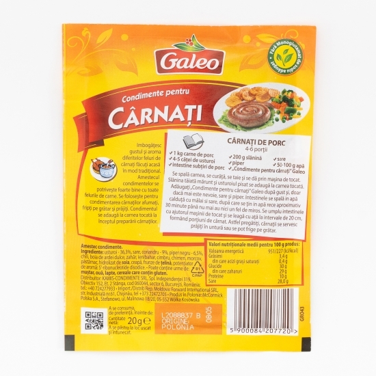 Condimente pentru cârnați 20g