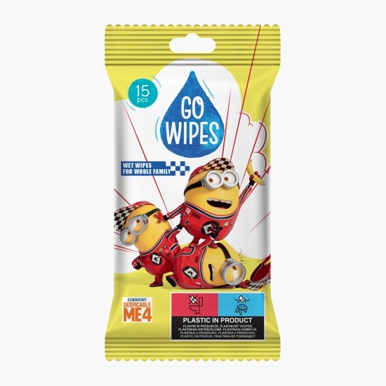 Șervețele umede pentru copii Minions, diverse modele, 15 buc