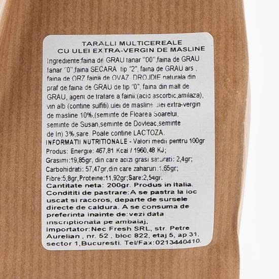 Taralli multicereale cu ulei extravirgin de măsline 200g