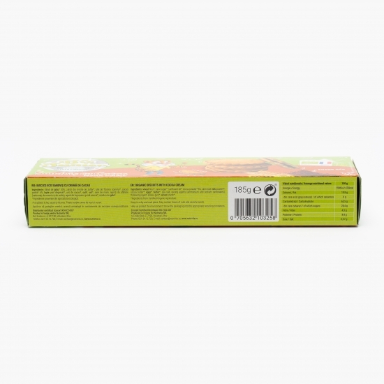 Biscuiți sandwich eco cu cremă de cacao 185g
