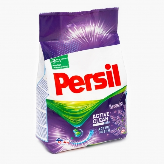 Detergent de rufe pudră automat, universal, Active Clean Plus, Active Fresh, lavender, 40 spălări, 4kg