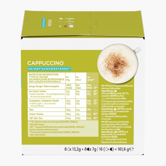Cappuccino Skinny neîndulcit, 8 băuturi, 161.6g, capsule cafea