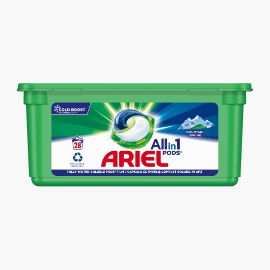Detergent de rufe capsule All in1 Pods Mountain Spring, 28 spălări