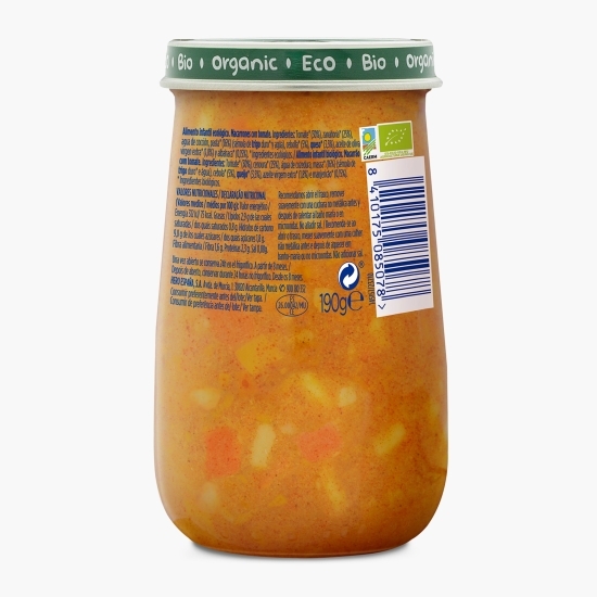 Meniu eco cu macaroane și roșii 190g, +8 luni